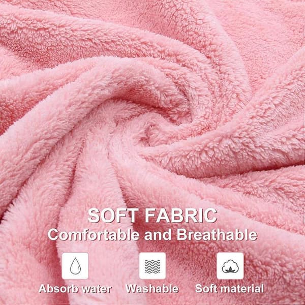 Hårhandduk, 2-pack hårtorkande handdukar med knappar, superabsorberande mikrofiberhårhandduk, torrt hår