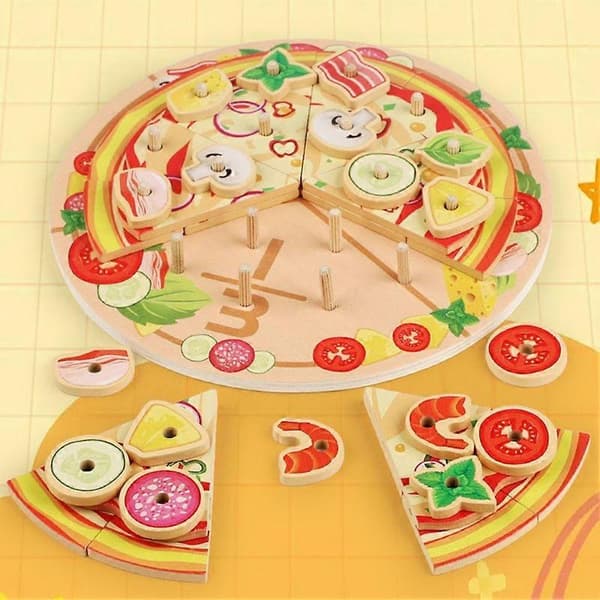 Lasten puinen keittiölelu DIY-simulaatio monikerroksinen pizzanvalmistuspeli