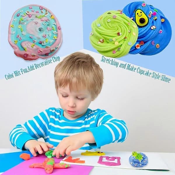 9-delt Fluffy Slim Kit Superblød Bomulds Candy Mud Cloud Putty Stress Relief Sensorisk Legetøj til DIY Ler & Squishy Tekstur Leg
