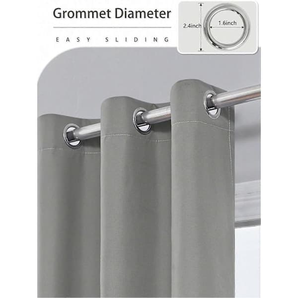Mörkläggningsgardiner med isolerande foder för vardagsrum, sovrum, kök, heminredning grå 100X250CM 1ST&Öljett Topp grey 100X250CM 1PCS&Grommet Top
