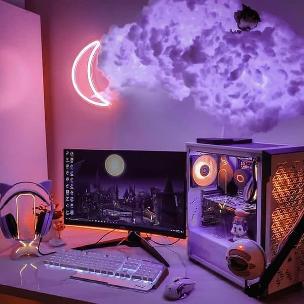 USB-driven åskmoln LED-dekor med musikrytm och färgskiftande effekt, 3D-taklampa för sovrum, spelrum 400cm /13.12ft