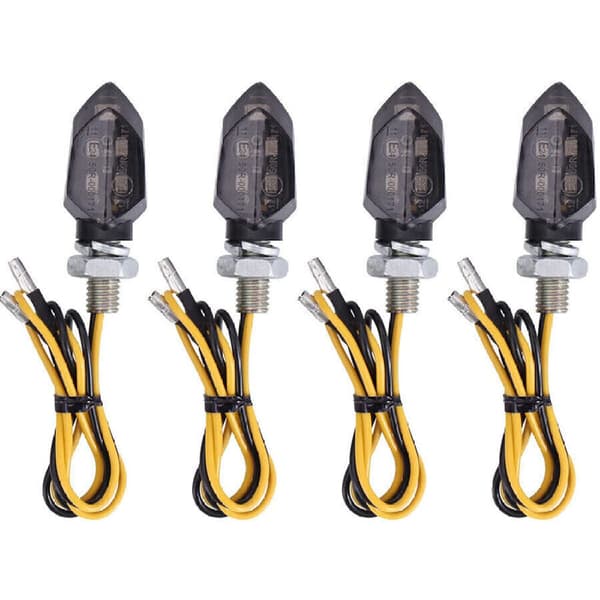 4x LED mini-blinklys motorcykelblinklys universal blinkende lys scooter 12V 6W M8 DE