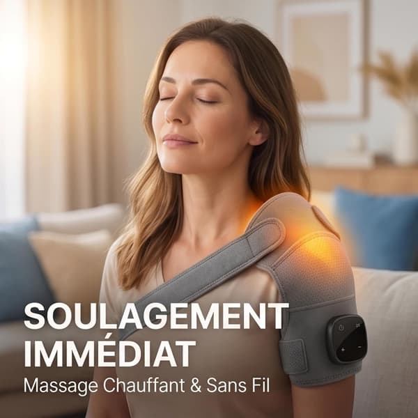 Triple-Method Shoulder Massager - Shiatsu Heated Pad, 3 Adjustable Levels, Shoulder/Neck/Leg Pain Relief, Compression & Vibration