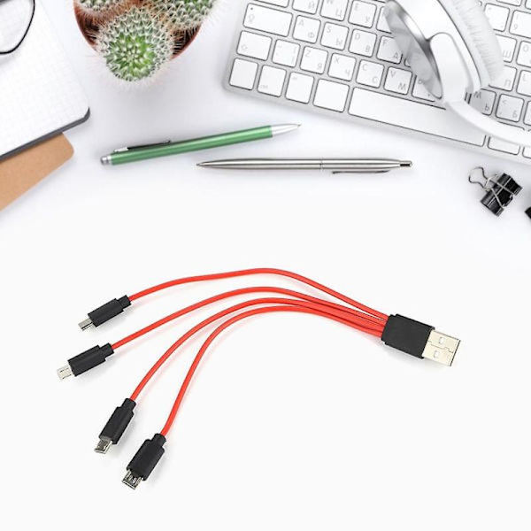 Multi Micro USB Laddningskabel 4-i-1 Kabel för Android Telefon Surfplatta Splitter