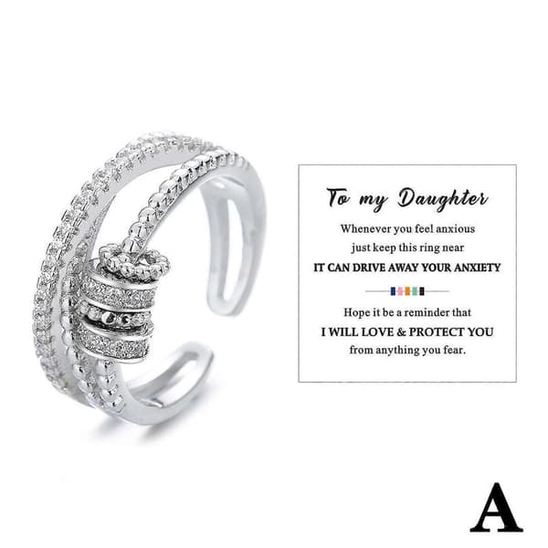 Til Min Datter Fidget Ring Anti Stress Ringe med Perler Spinner Til