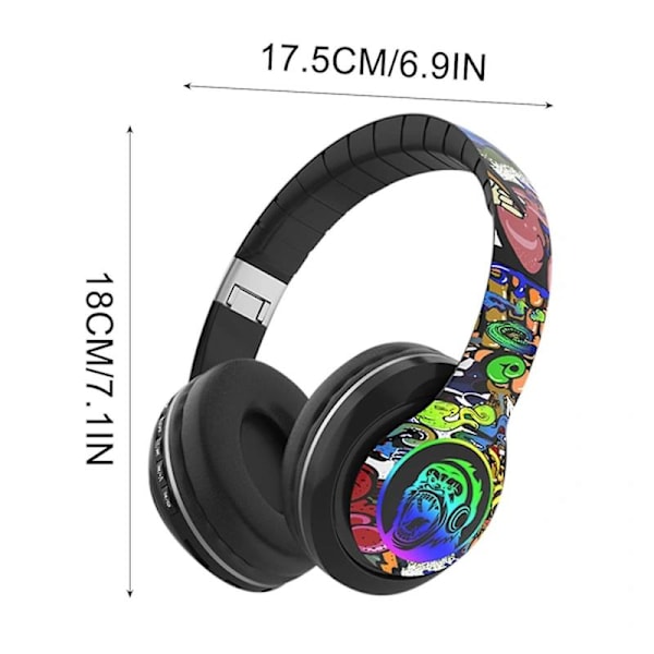 Headset Bluetooth med huvudband Trådlöst Bluetooth-headset Graffiti Live-headset B