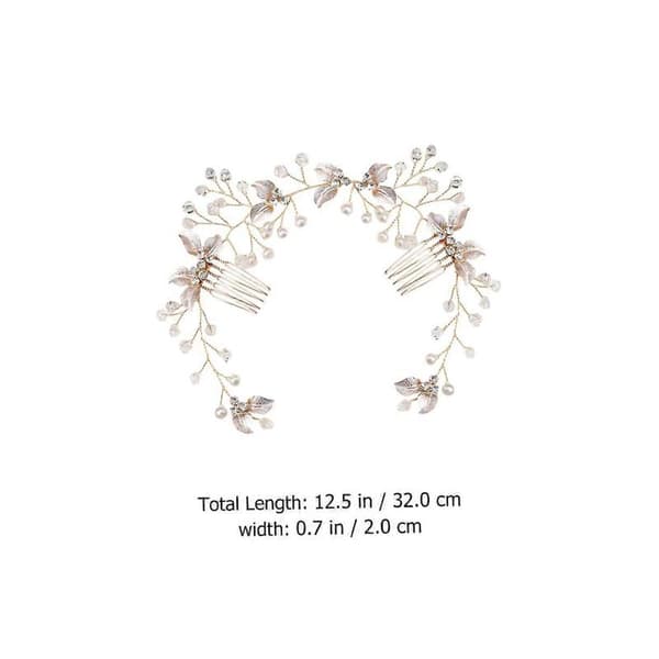Brudehårkam med elegant perleblomsterdesign, bryllupshårpynt til brude og brudepiger
