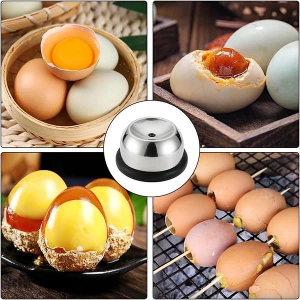 Eggeprikker, eggedeler i rustfritt stål, eggåpner, halvautomatisk eggeprikker hullsseparator for hardkokte egg [BT] Black