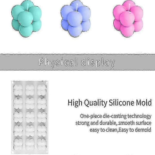 Stearinlysforme 15 stk. stearinlys silikoneforme. 3D silikone terningform. Stearinlys harpiks - SNNGV