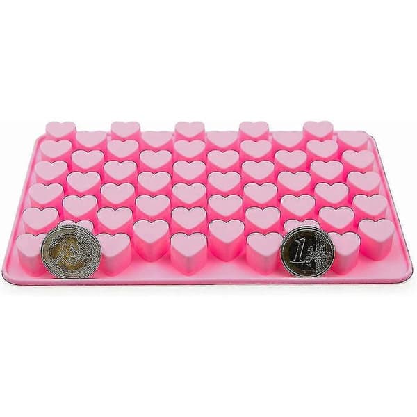 2 stk. Mini Hjerteform Silikone Gummiforme Silikone Kageforme, pink