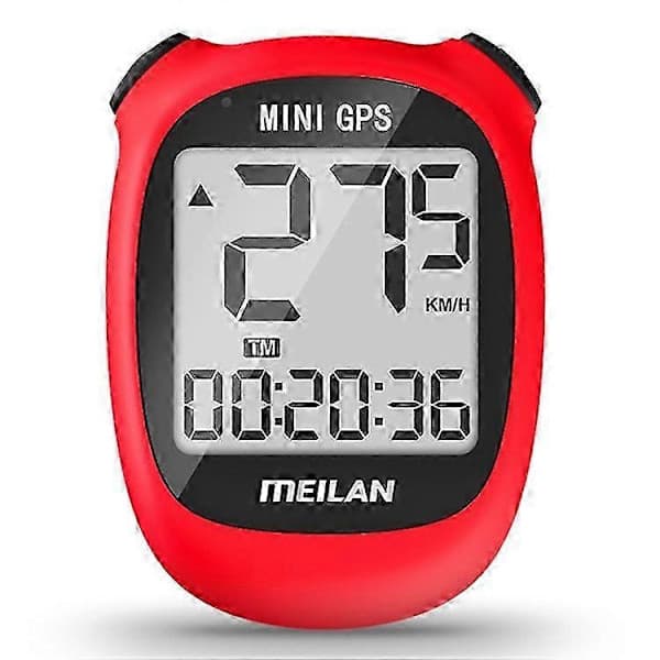 MEILAN M3 Mini GPS Bicycle Computer with IPX5 Waterproof Smart Speedometer and 1.7-inch Screen [BT] Red Red