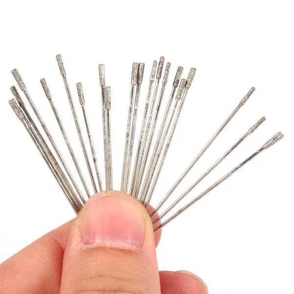 Smykkebor (1,9-2mm) - 20 stk./pakke 1mm diamantbelagte slibebor, solid bor nål, agatbor til A