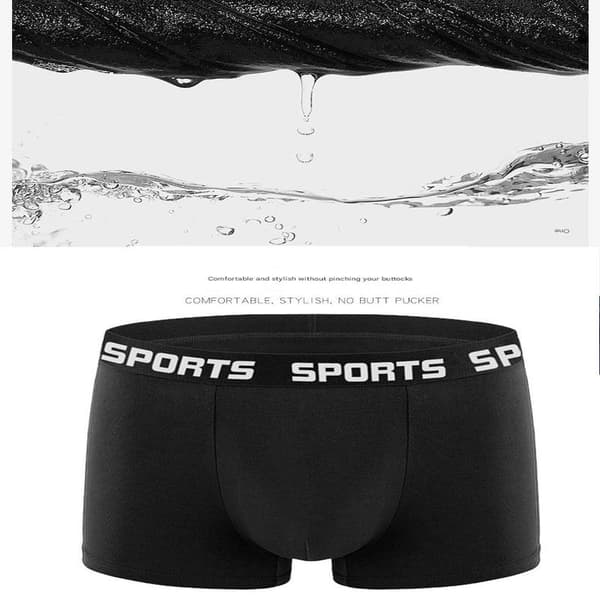 5 par herre boxershorts, sporty, åndbare, højelastiske, sorte, størrelse M. M