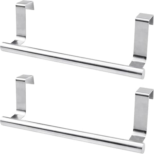 (23cm, Silver) 2 st Dörrhanddukshängare, Ingen Borrning Badrum Tillbehör