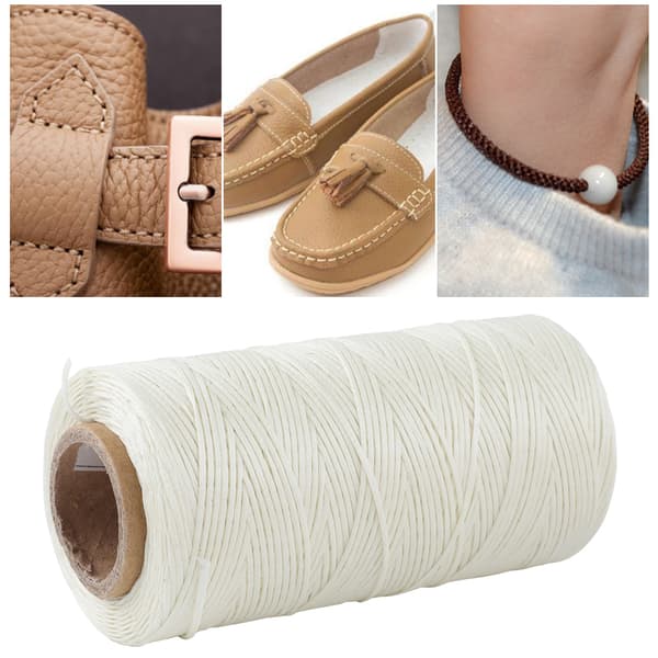 Håndsyet flad vokset tråd sytråd til håndsyningstilbehør (beige)