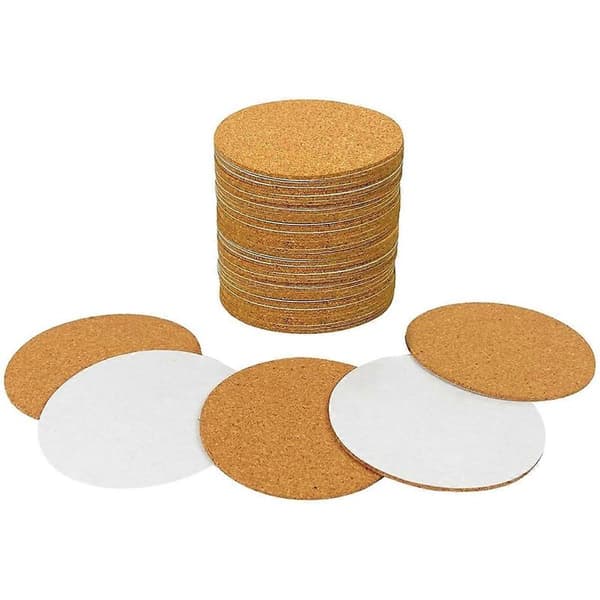 40 kpl Itsekiinnittyvä Korkki Pyöreä 9 cm Taustalevy Korkkialusta
