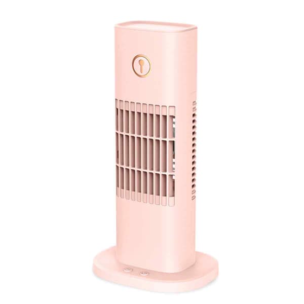Bærbar Luftkøler Tårnventilator, Bladløs Ventilator Med Tågefunktion, Genopladelig Tågeventilator, USB Sprayfunktion Luftfugter Kompakt Design Effektiv pink