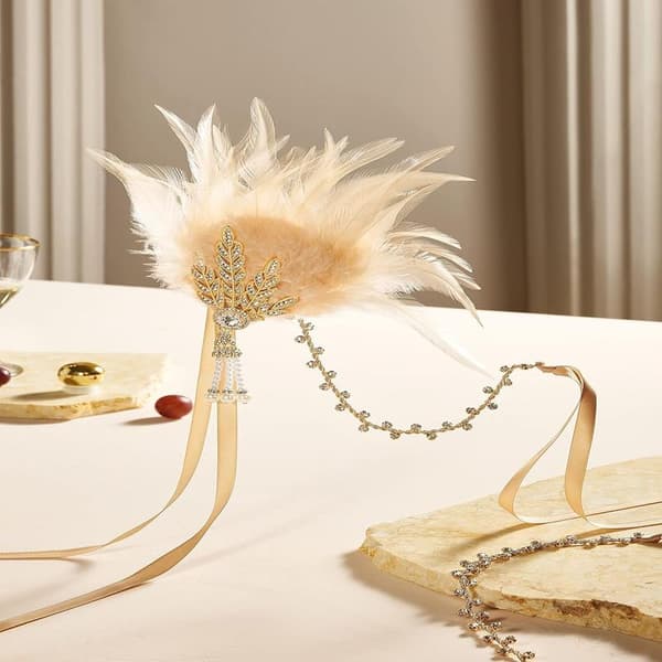 1920-luvun Gatsby-sulkapanta, sulkakruunu, Gatsby Flapper -asuste
