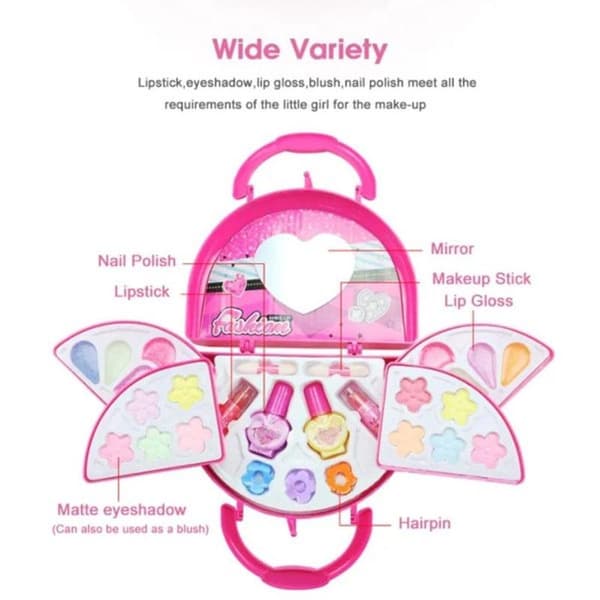 1 sæt pige makeup sæt vaskbart makeup kit til småbørn børn