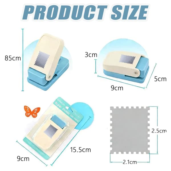 Rectangular Lever Punch, 1x0.8 Inch Stamp Punch for Paper Crafts, Scrapbooking, DIY Card Making, Art