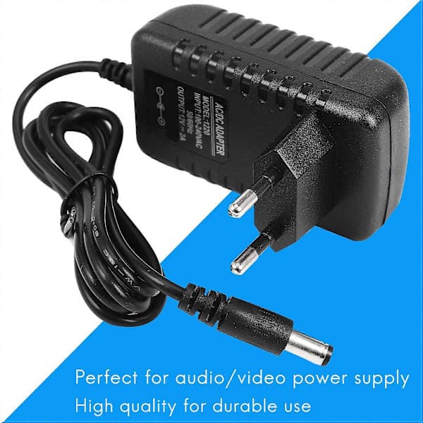 AC/DC 12V 2A 24W Strømforsyningsadapter Transformator for 5050 3528 LED-stripe EU-plugg