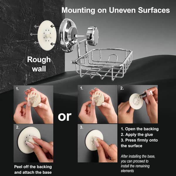 2-pack Suction Cup - Stainless Steel Soap Holder, Rustproof Soap Dish for Shower, Easy to Install Wall Mounted Soap R 1pcs