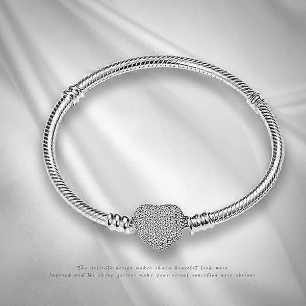 1 Armbånd til Kvinder Pandora Charms med Sølv Hjerte Lås, Kvinde