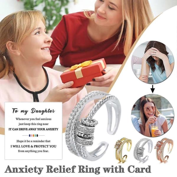 Til Min Datter Fidget Ring Anti Stress Ringe med Perler Spinner Til
