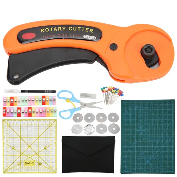 Fabric Cutter Set Fabric Cutting Rotary Cutter Kit with Mat Replacement Blades for Sewing Quilting