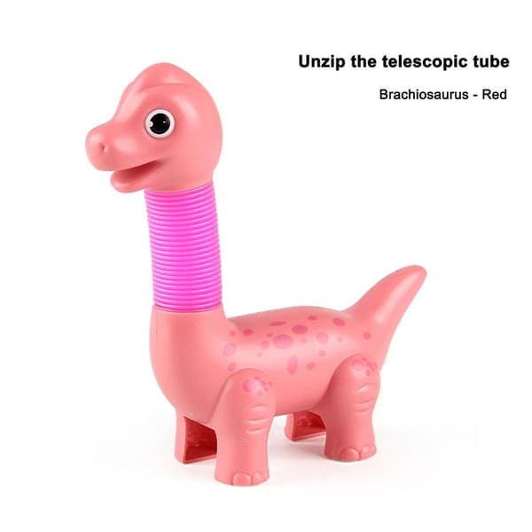 Teleskopisk Sugpropp Dinosaurie Pop Tubes Sensoriska Leksaker Djur Sugpropp Monterad Leksak (9 ST)[D]