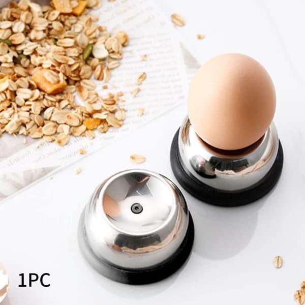 Eggeprikker, eggedeler i rustfritt stål, eggåpner, halvautomatisk eggeprikker hullsseparator for hardkokte egg [BT] Black