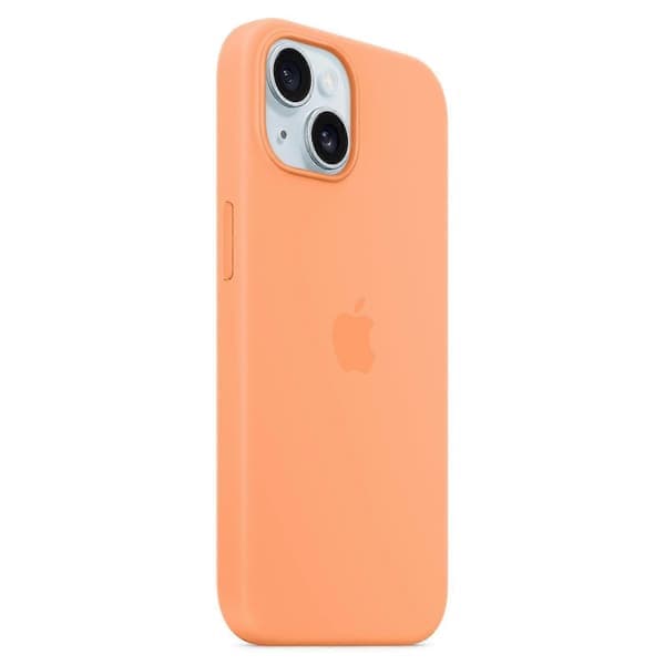 Mobilskal til iPhone 15, MagSafe-kompatibelt, Silikon, Ripebestandig, Rødt Orange