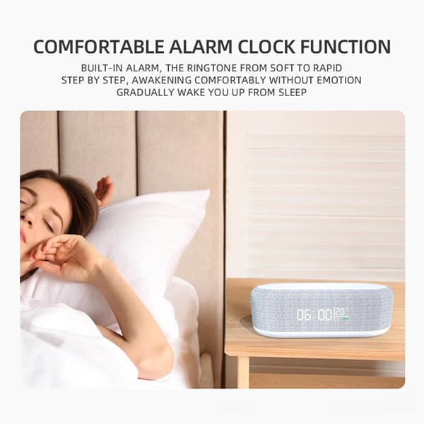 4-in-1 Wireless Charging Station with Digital Clock - 15W Fast Charger, Night Light & Temperature Display (White)
