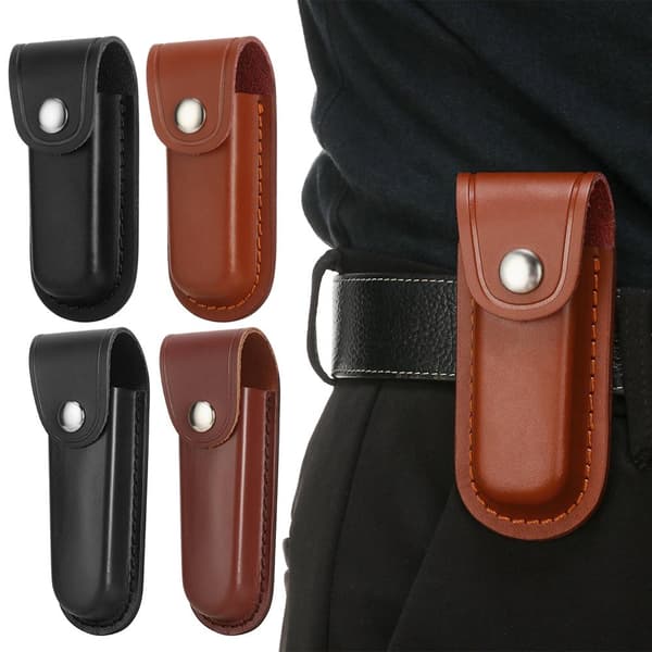 Læder Skede Holder Lommelygte Bælte Etui Skede Case Leather 2