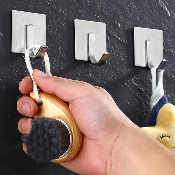 Self-adhesive hooks, stainless steel self-adhesive clothes hooks Hou