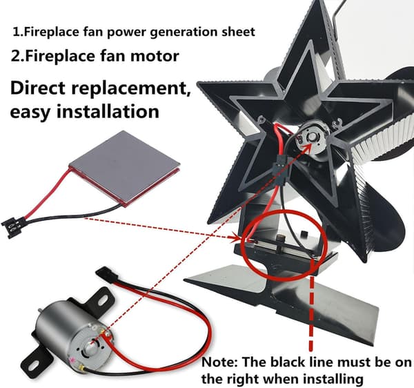 2 stk. Pejsventilator Generatorplade Pejsventilator Motor Brændeovn Termoelektrisk Elektrisk Generator