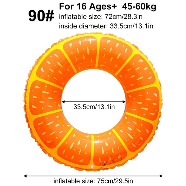 1 pc Inflatable Thickened Orange-Shaped Pool Float, Orange Swim Ring for Summer Adults for Beach and Pool Parties