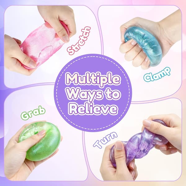 Dumpling Squishies, Dumpling Squishy Mystery Box, 3,4 tum färgglada Dumpling Stressbollar, Fidget Sensorisk Leksak, Kläm Degboll Stresslindrande Handleksaker Blue