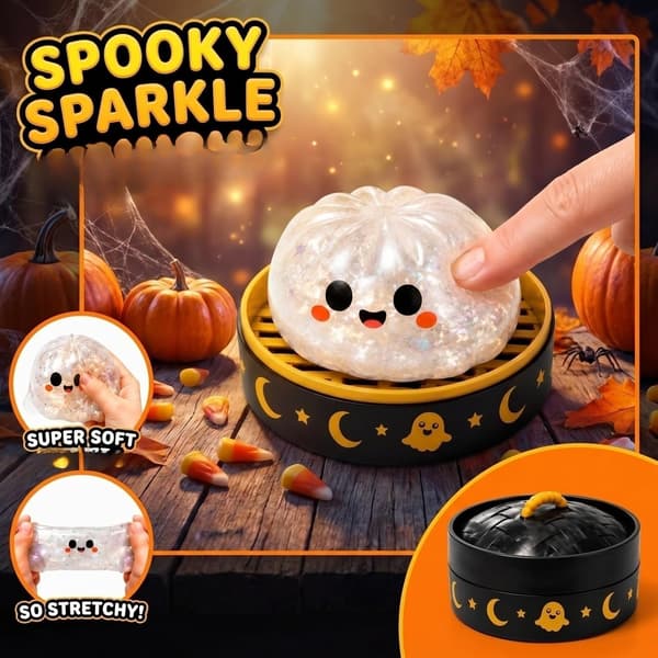 Halloween Spooky Ghost Dumpling, Dumplings Squish med Steamer Stressbolde Stressaflastning Fidget Sensorisk til Helligdags- og Fødselsdagsgaver B E