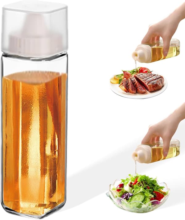 255 ml Oljedispenser i Glas för Kök – Droppfria Olivolja- och Vinägerflaskor för Matlagning och Salladsdressing