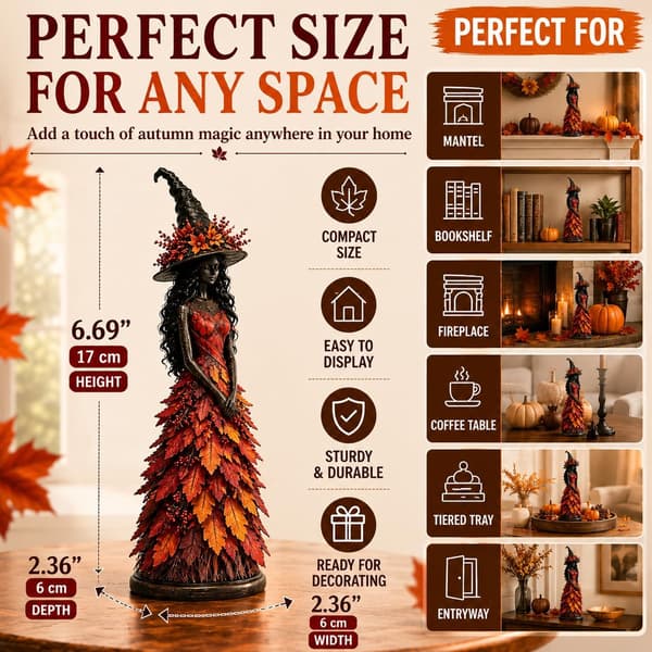 Förtrollad Hösthäxfigur, Halloween Häxstaty, Hösthäxdekoration