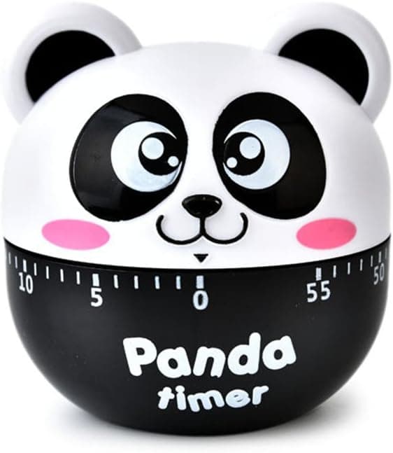 Miniature tegneserie panda mekanisk timer, 60-minutters mekanisk køkken timer, tæller, manuel timer.