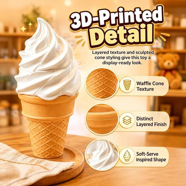 3D-tulostettu jäätelökierre teleskooppimiekka | Ejecting Impossible Cone Prank Gadget, Fidget Smooth Motion Hidden Blade Toy, Stress Relief Decor