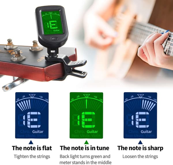 Guitarstemmer, Ukulelestimmer, 1 sæt. Velegnet til guitar, bas, ukulele, violin og banjo.
