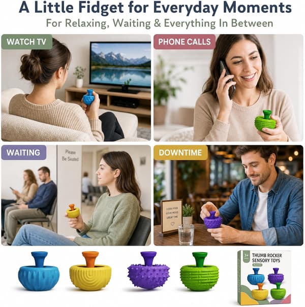 4 st. Tum-vippa Fidget-leksaker, Silikon Push Pull Press Touch Sensorisk Fidget-leksak för barn och vuxna, Tyst skrivbords-fidget för arbete, studier, klassrum