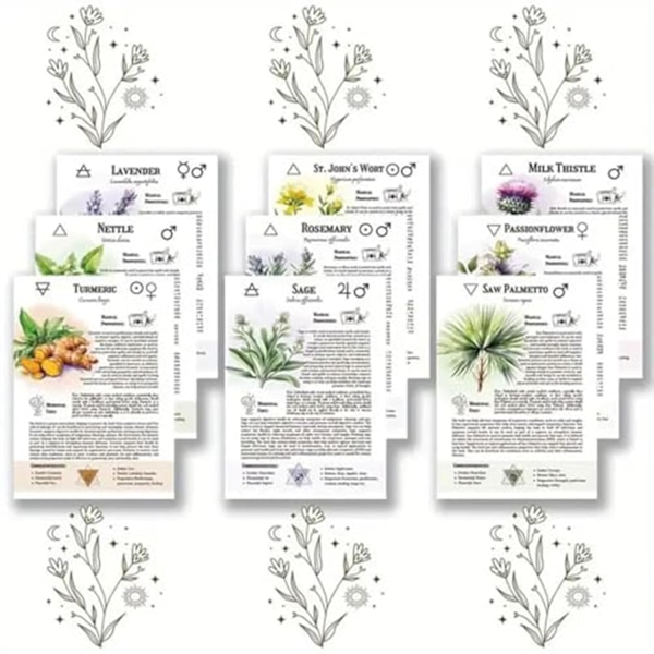 Hekseurtkodex, grøn spiralnotesbog med morter- og støderdesign, 20,8 x 8,1 tommer, botanisk tema-journal