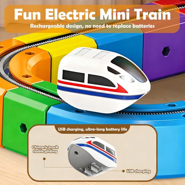 Click on the Track Sähköjunarata, Magic Track Cube, 3D-upotettu asettelu junarata, DIY Cube Track, lapsille (51 kpl)