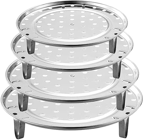 Dampstativ, 4-lags stativ i rustfritt stål, dampstativ for baking, matlaging, damping