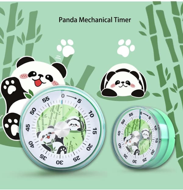 Kjøkkentimer, 60-minutters nedtelling, Mekanisk Mann eggtimer for barn (panda)