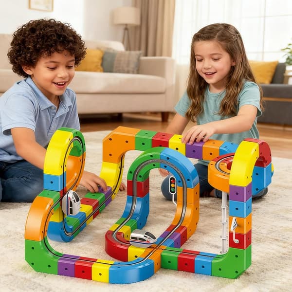 Click on the Track Sähköjunarata, Magic Track Cube, 3D-upotettu asettelu junarata, DIY Cube Track, lapsille (51 kpl)